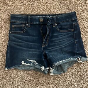 American Eagle Outfitters Women's Blue Denim Shorts High Rise Shortie Size 4